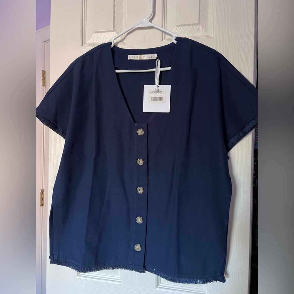 NWT Marie Oliver Clara button front top